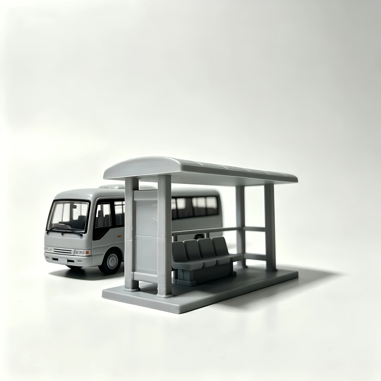 Mini Bus Stop Shelter Miniature Model with Seating